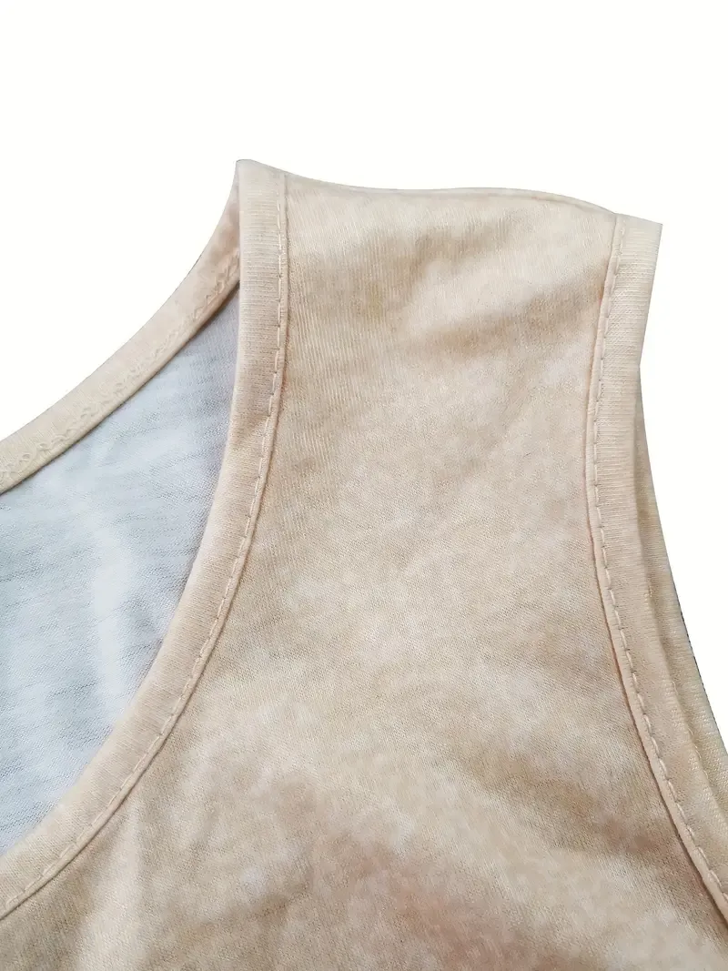 Western Style Cow Skull & Letter Graphic Tank Top, Casual Notched Neck Vest Top, Women's Lingerie & Underwear