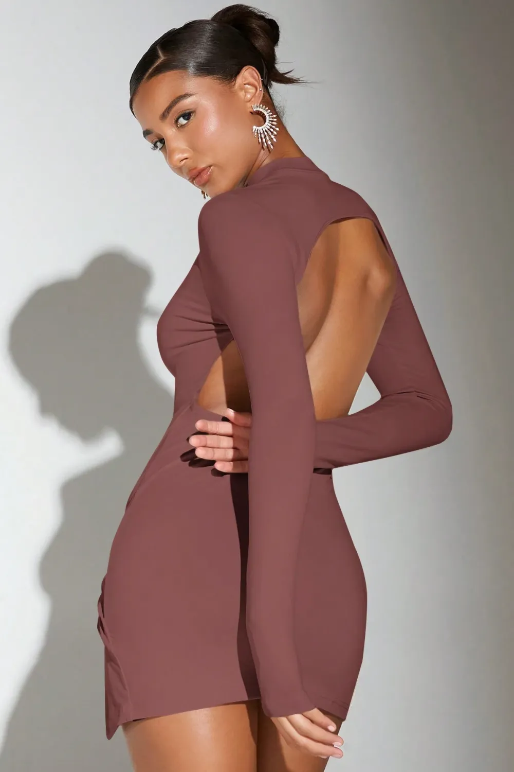 BAE Women's Long Sleeve Backless Dress