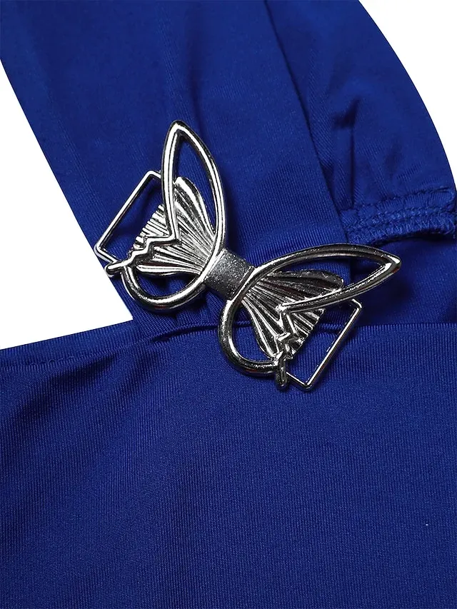 Women‘s Plus Size Curve Party Dress Swing Dress Formal Dress Solid Color Midi Dress Half Sleeve Hollow Out Plus High Low V Neck Elegant Party Black White Summer Spring L XL XXL 3XL 4XL