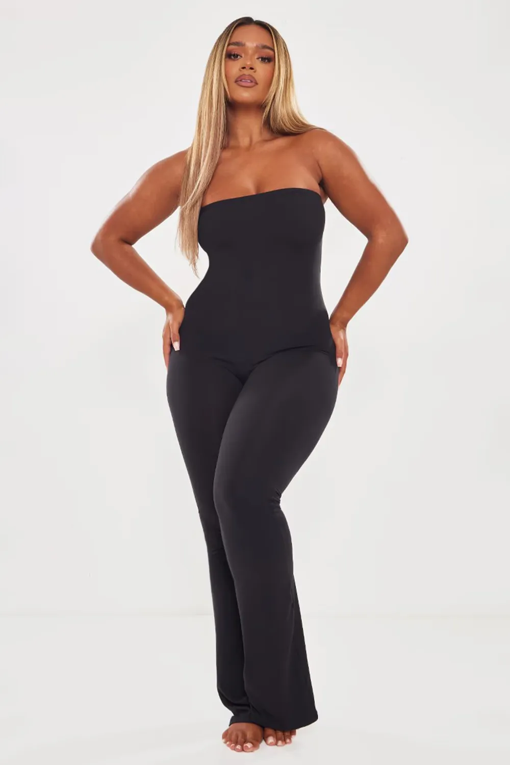 Shape Black Sculpted Bandeau Jumpsuit