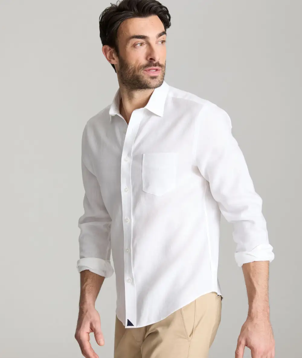 Wrinkle-Resistant Linen Vin Santo Shirt