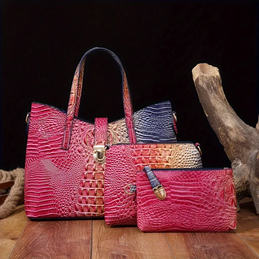 3pcs Gradient Color Purse Set