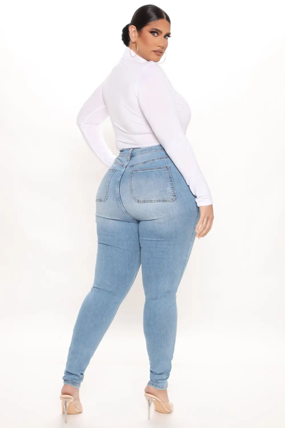 Tall Nequita High Rise Skinny Jeans - Light Blue Wash