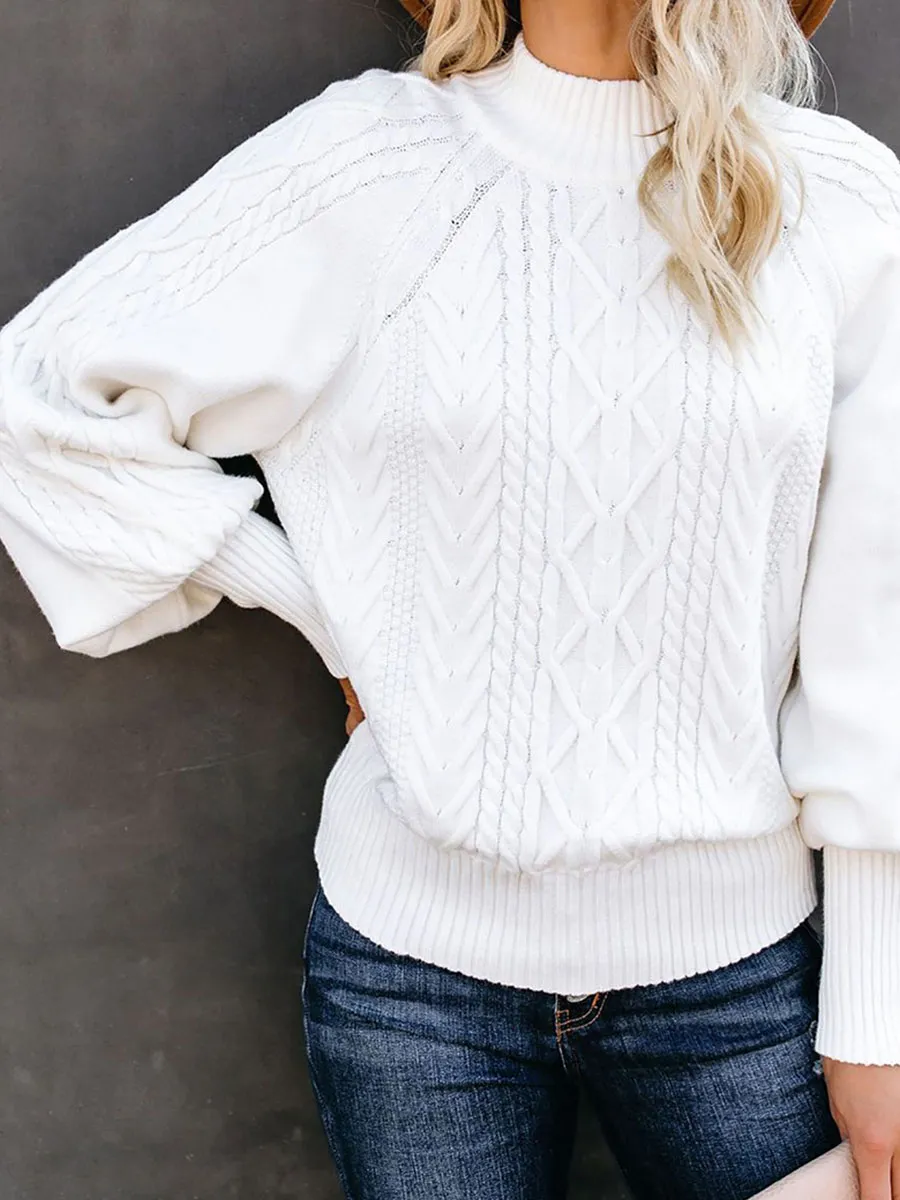 Pure Color Casual Loose Sweater Pullover