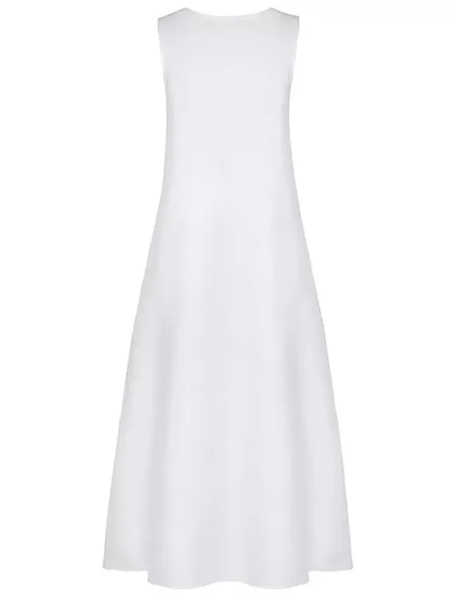 Women's Casual Dress Boho Dress Long Dress Maxi Dress Blue Khaki Red Sleeveless Graphic Print Fall Spring Summer Crew Neck Fashion Daily Vacation Summer Dress 2023 S M L XL XXL 3XL 4XL 5XL