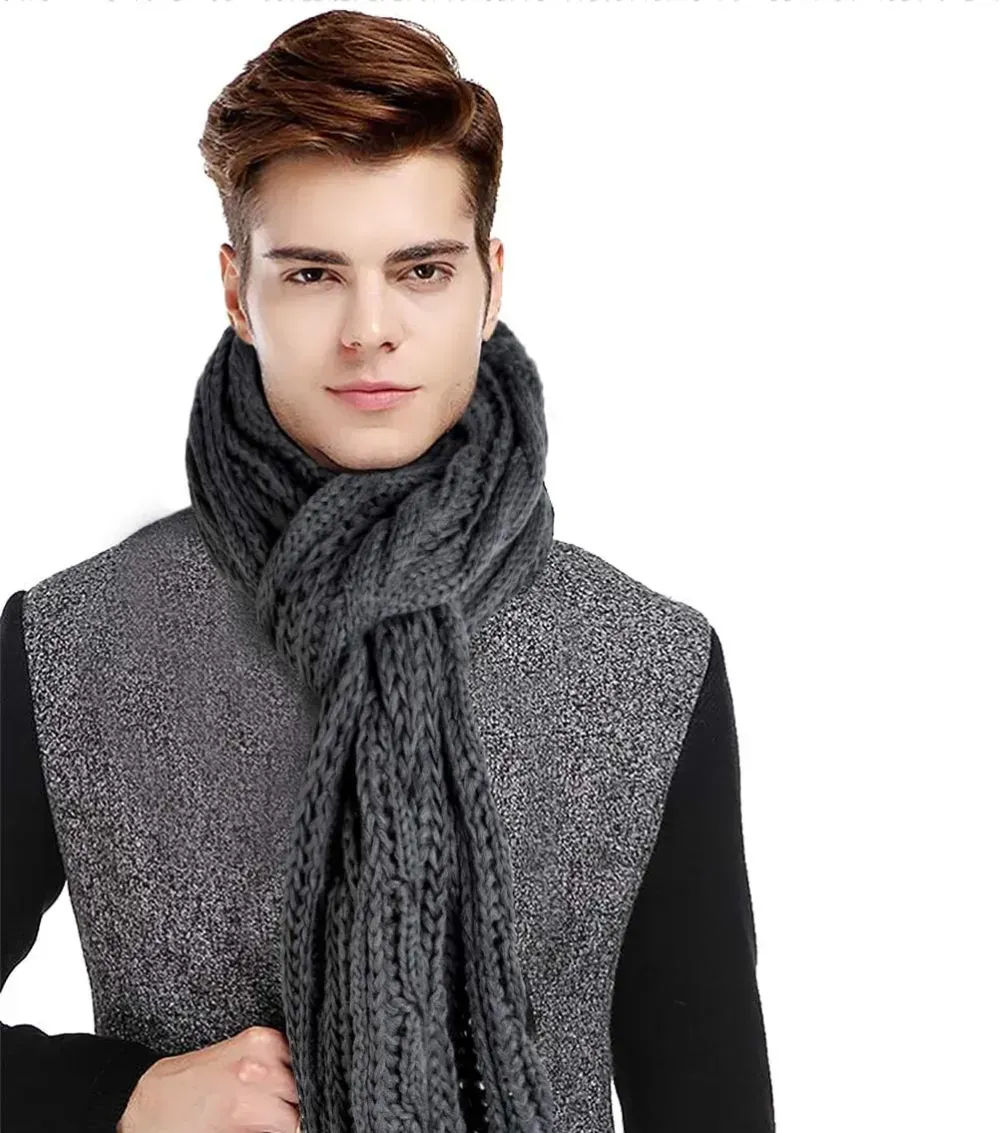 Women And Mens Winter Thick Cable Knit Wrap Chunky Long Warm Scarf