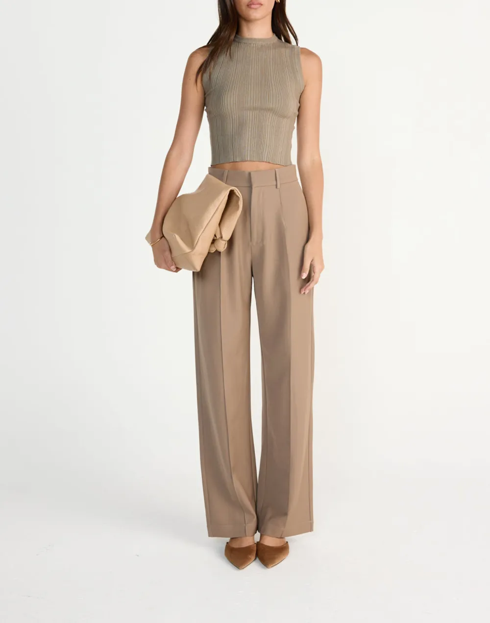 Textured High-Neck Sleeveless Vest