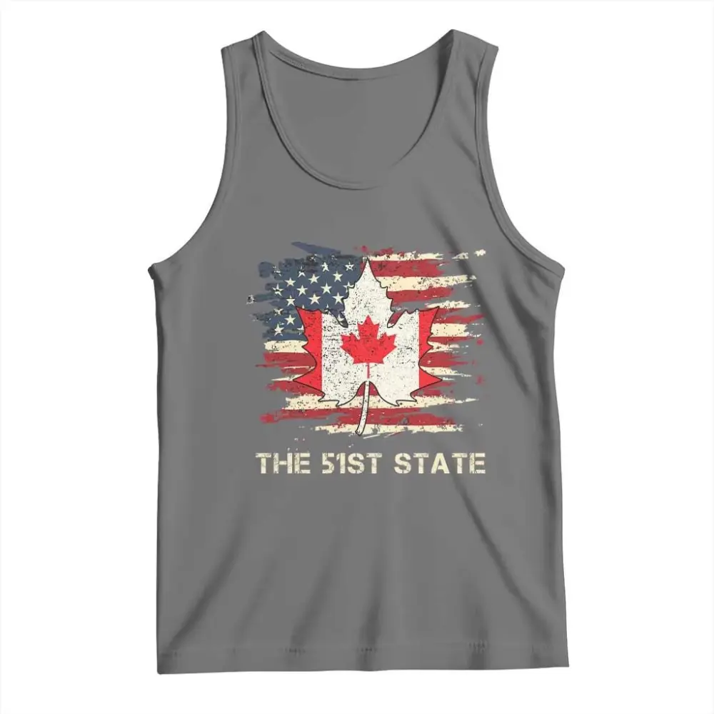 Canada The 51st State Tank Top Canadian Maple American Flag TS09