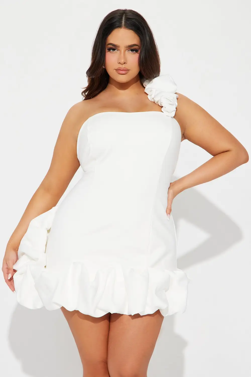 Wilma Ruffle Mini Dress - White