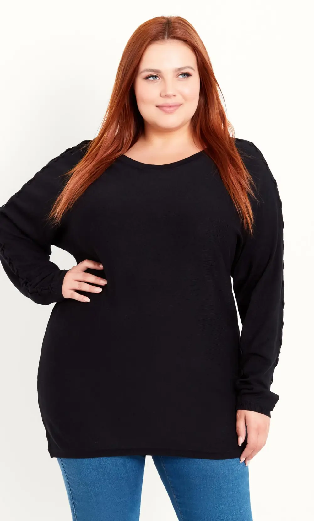 Evans Black Knot Sleeve Jumper