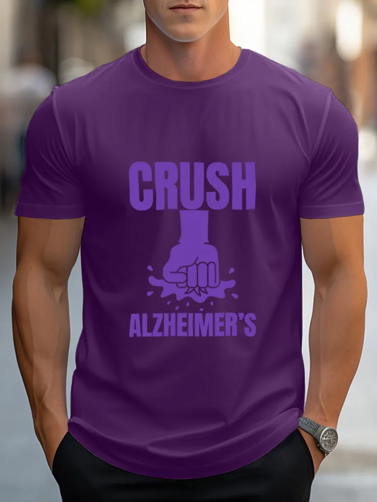 Men'S Round-Neck Short-Sleeved T-Shirt Grush Alzheimer'S Prints