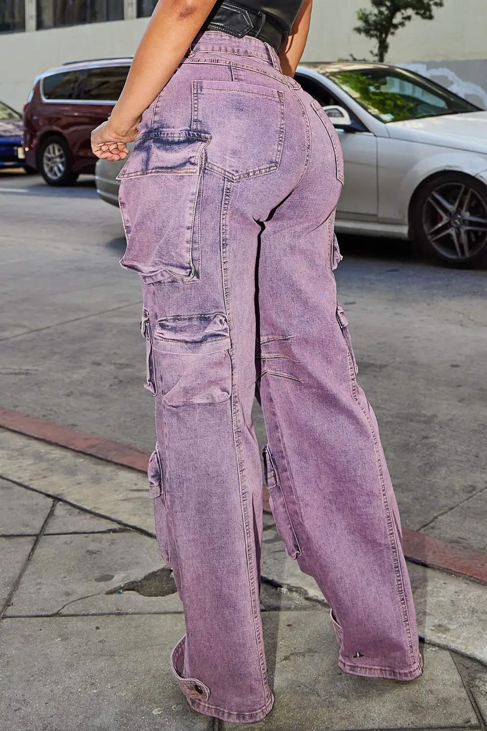 Talk To You Cargo Jean - Lavender
