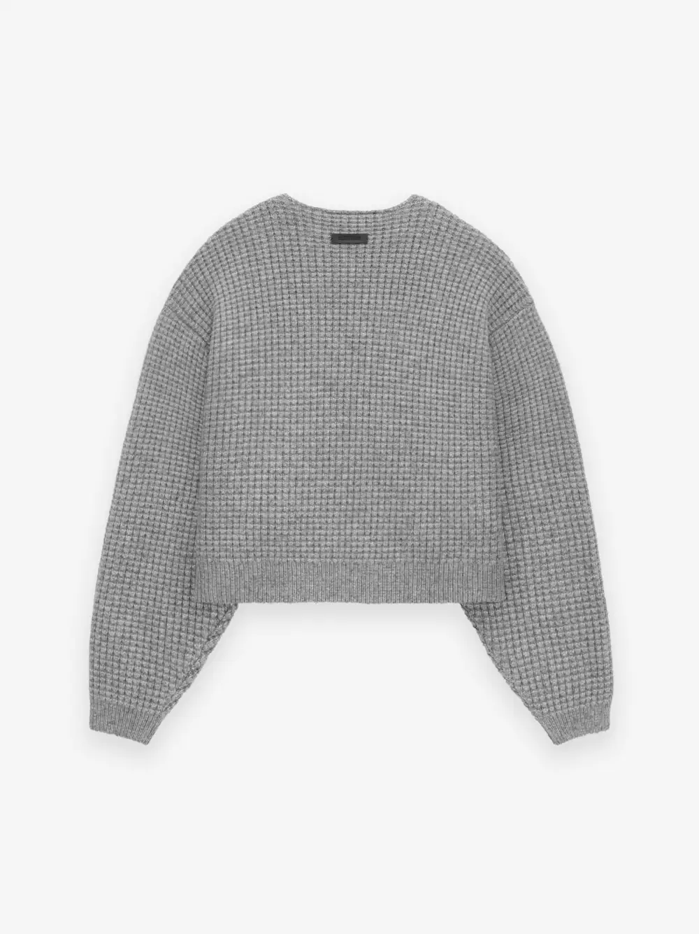 Womens Heavy Waffle Cropped Crewneck