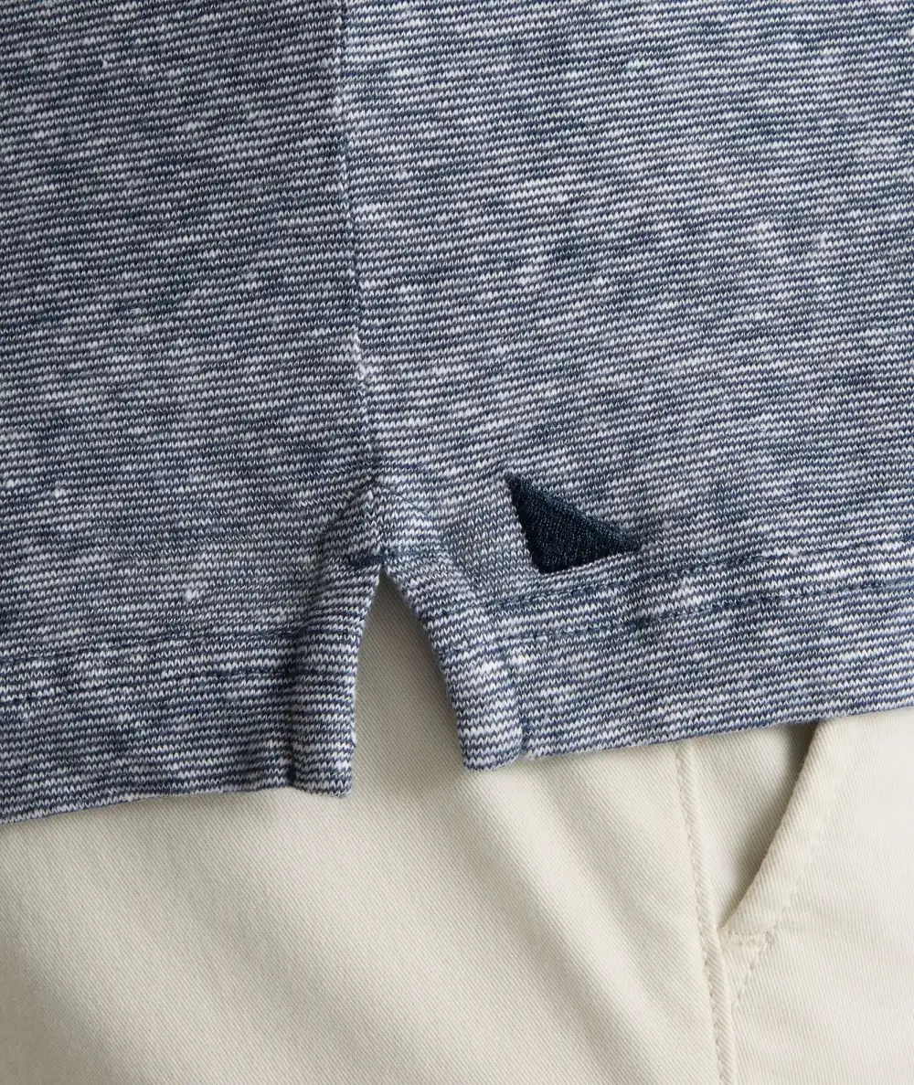 Cotton-Linen Johnny Collar Polo