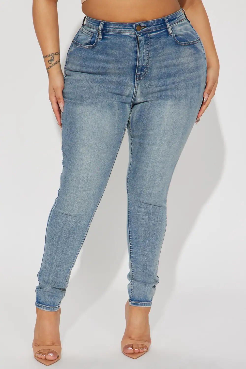 Gemma High Rise Stretch Skinny Jeans - Vintage Wash