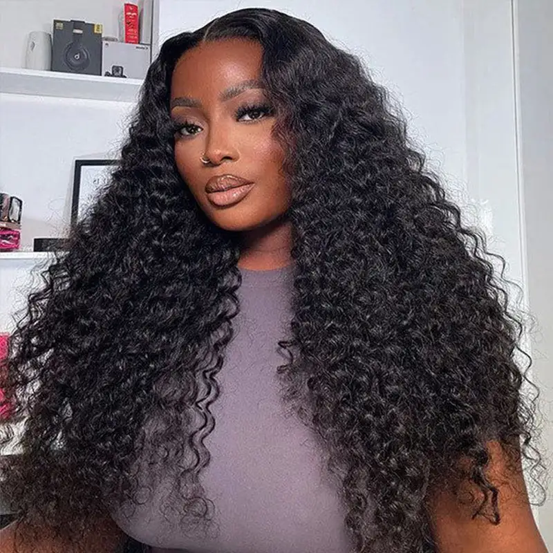 Real HD| Deep Wave Glueless Lace Closure Wig 250% Raw Virgin Human Hair Wig