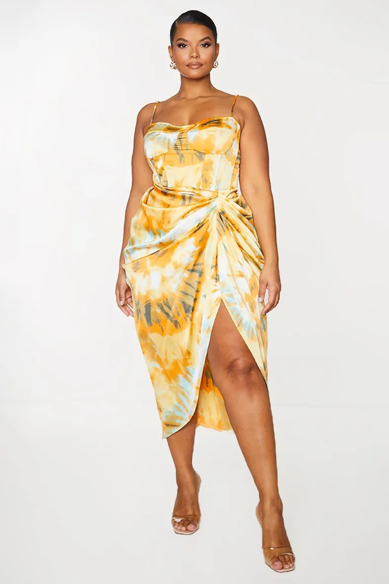 Fiona Floral Midi Dress - Yellow/combo