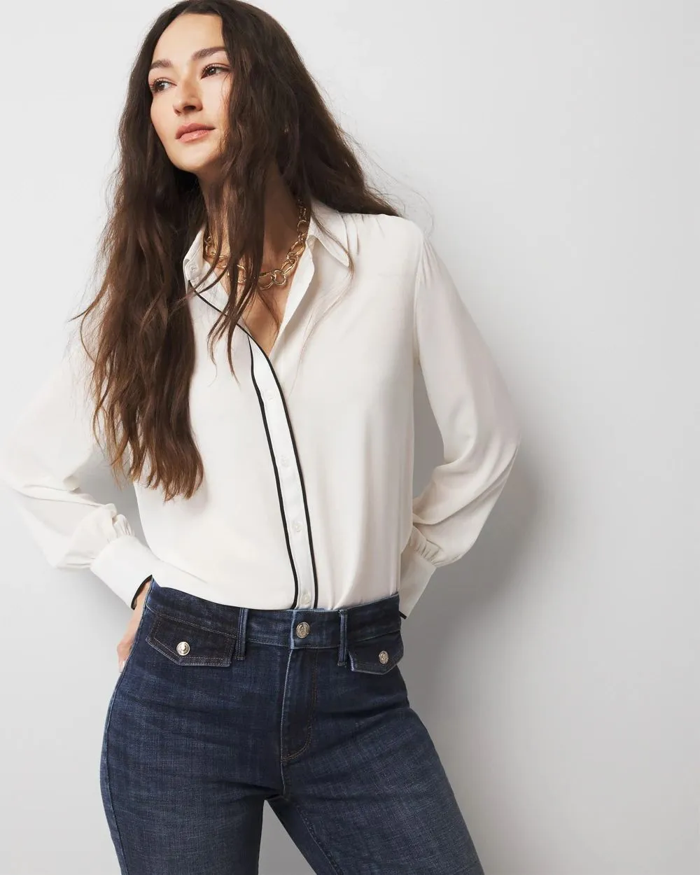 Soft Shirt with Piping