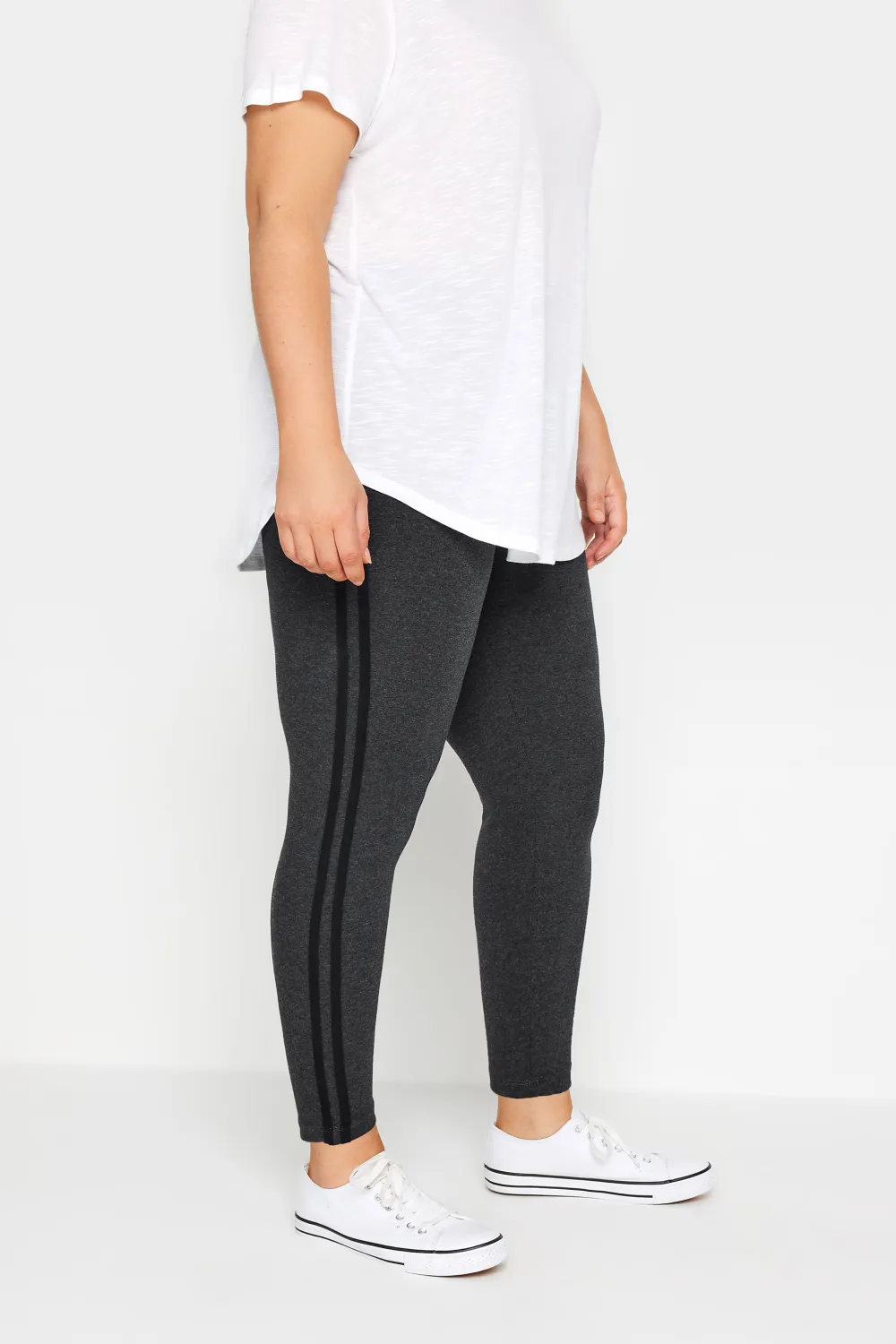 Evans Grey Stripe Legging