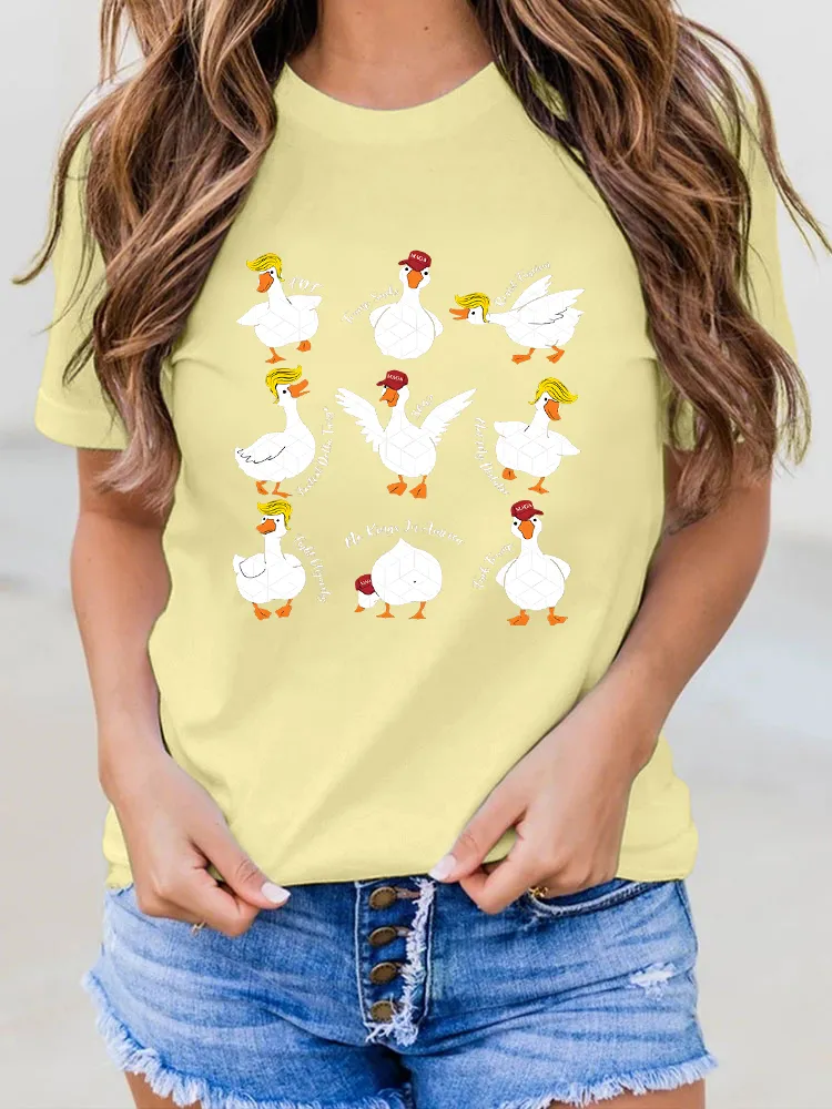 Women's Short Sleeve Round Neck Pure Cotton T-Shirt