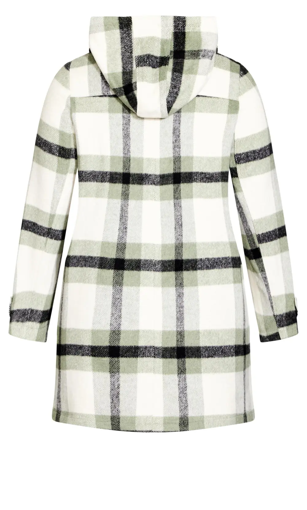 Evans Green Hooded Check Coat