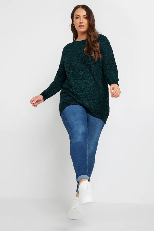 YOURS Curve Essential Dark Green Knitted Jumper