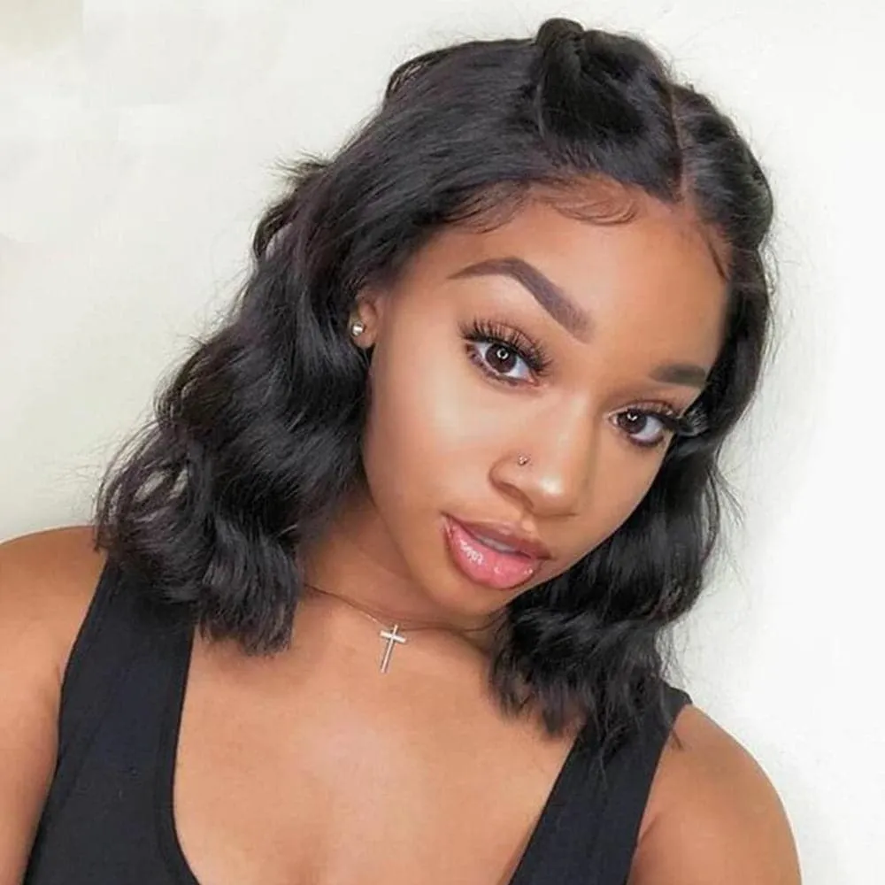 Sterly 13x6 Body Wave Bob Wig Transparent Lace Colored Bob Wig Short 180% Density