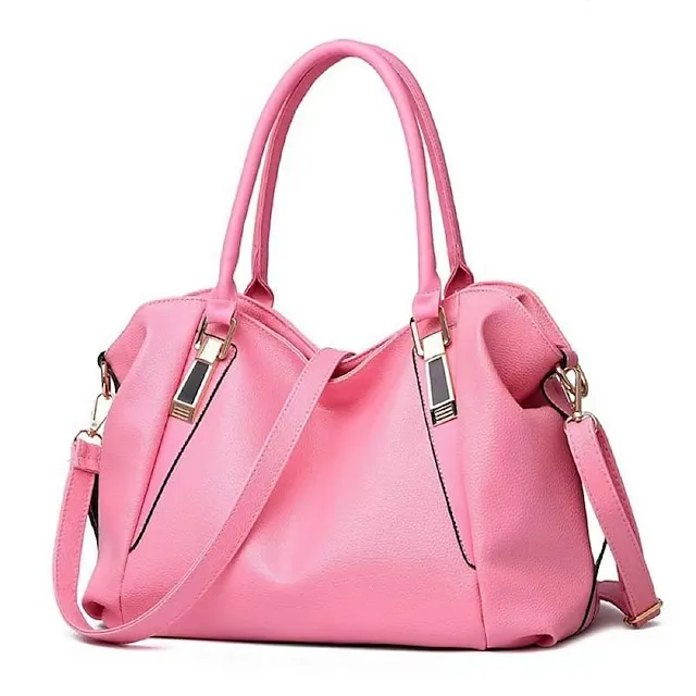 Women's Handbag Crossbody Bag Satchel Top Handle Bag PU Leather Shopping Daily Office & Career Zipper Solid Color Fashion Wine Black White