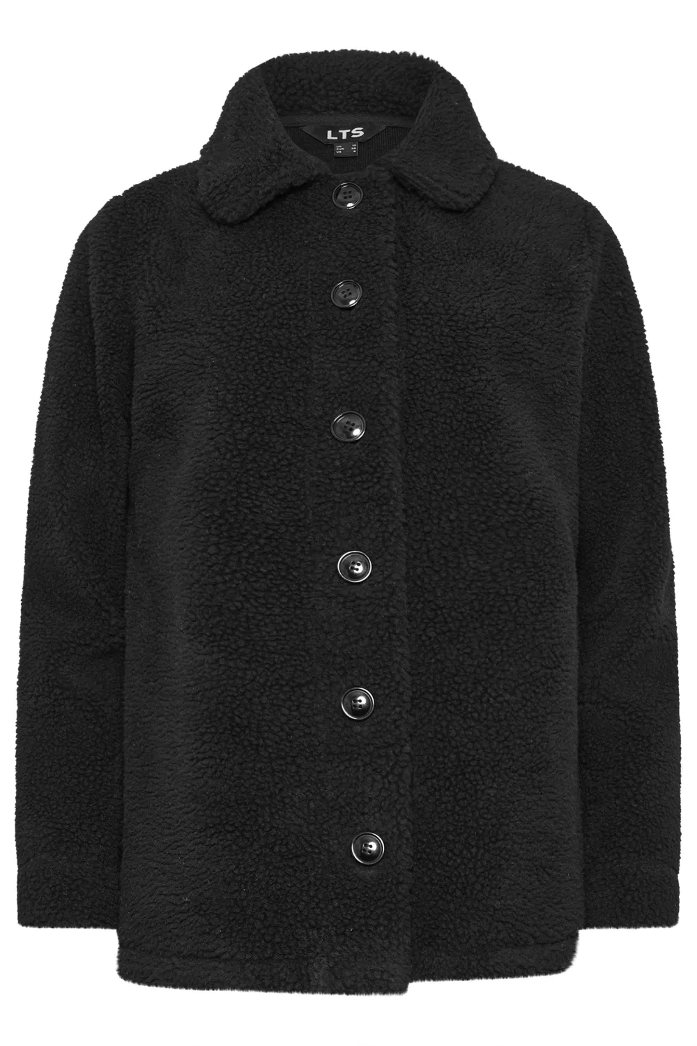 LTS Tall Black Teddy Fleece Jacket