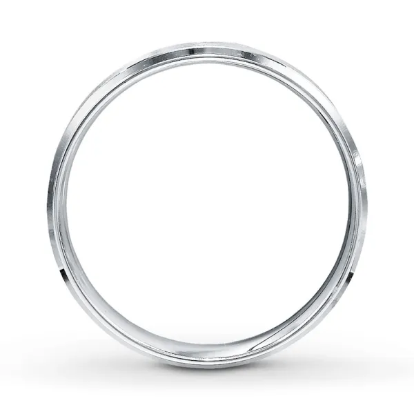 Wedding Band 10K White Gold 8mm