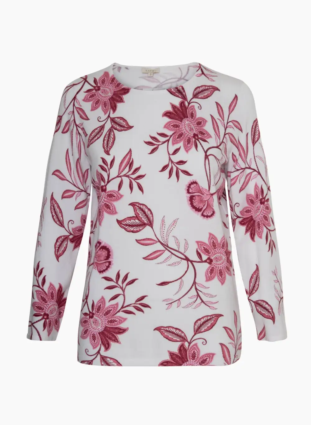 Boat Neck Floral Motif Sweater