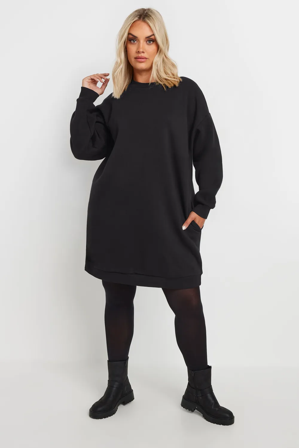 YOURS Curve Black Sweatshirt Dress