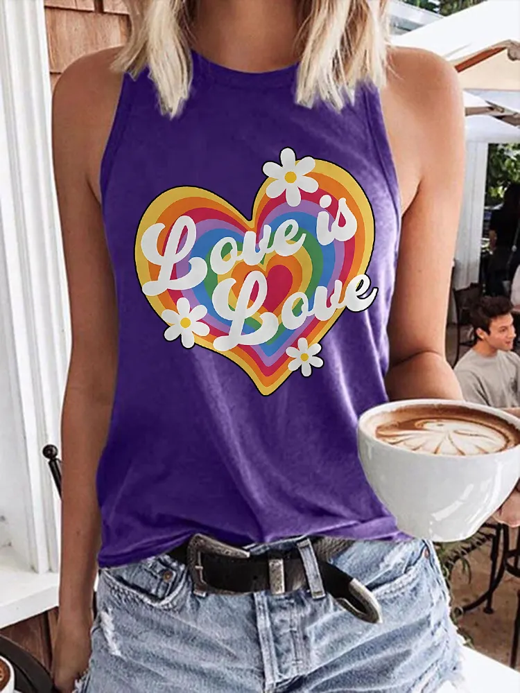 Women'S Love Is Love Round-Neck Sleeveless Vest