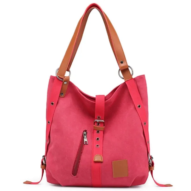 Women's Crossbody Bag Canvas Daily Date Zipper Solid Color Red Blue