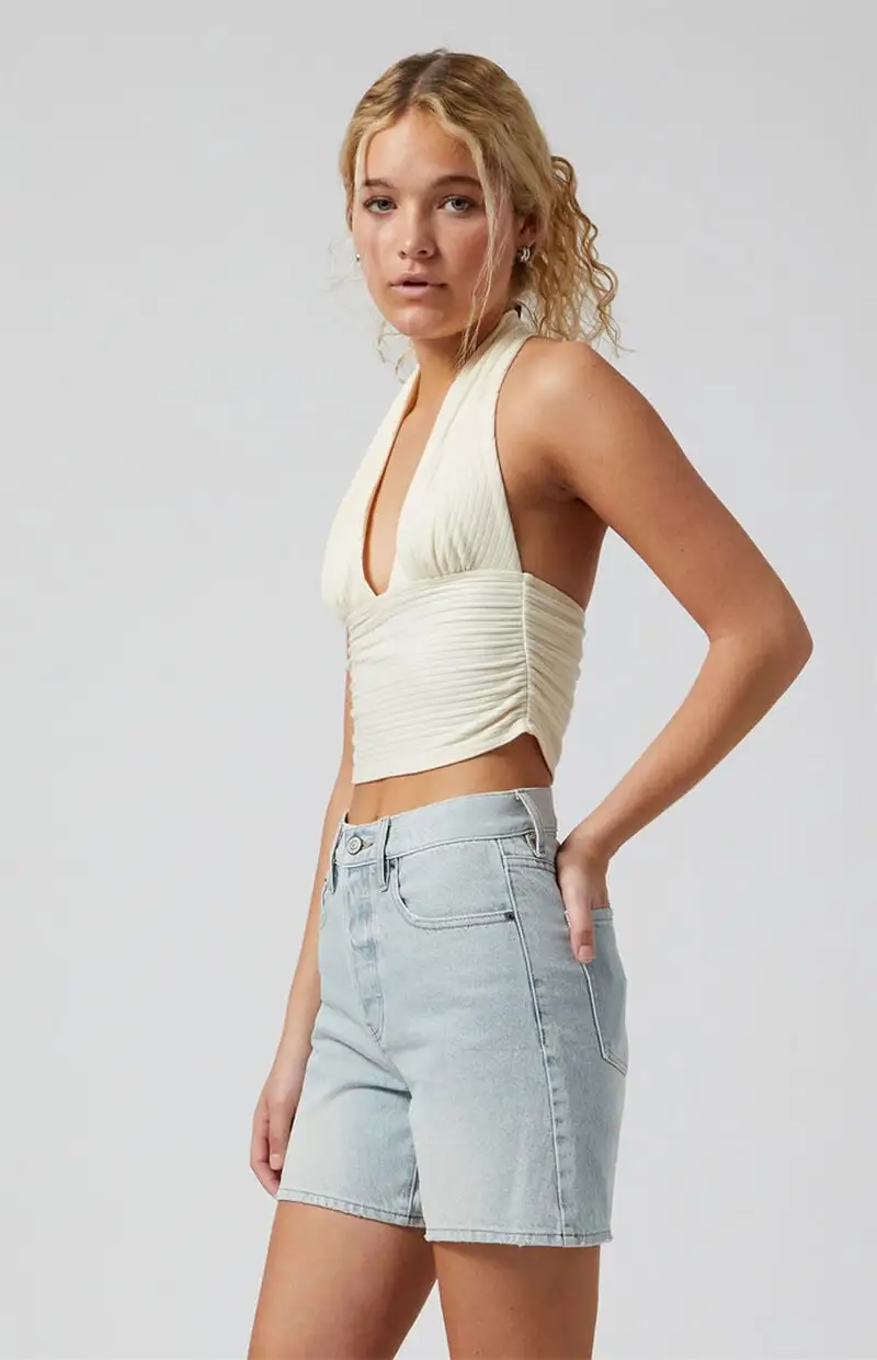 PacSun Light Indigo Denim Dad Shorts