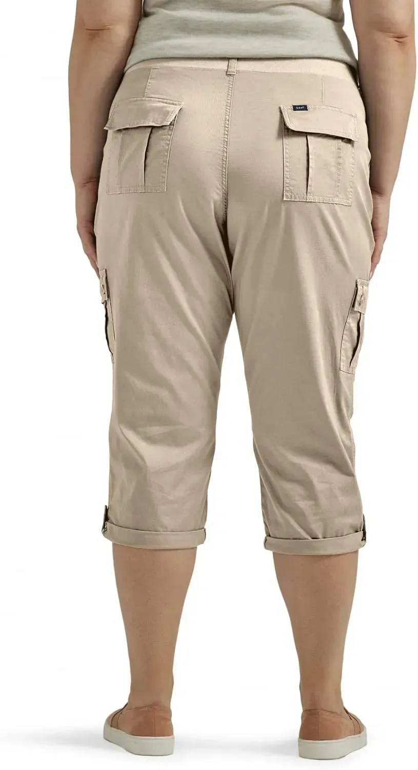 Lee Women's Plus Size Ultra Lux Comfort with Flex-to-go Cargo Capri Pant