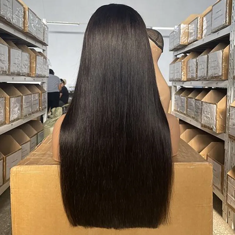 Super Double Drawn Bone Straight 13×6 Frontal Lace Wig Natural Raw Cuticle Aligned 250% Density