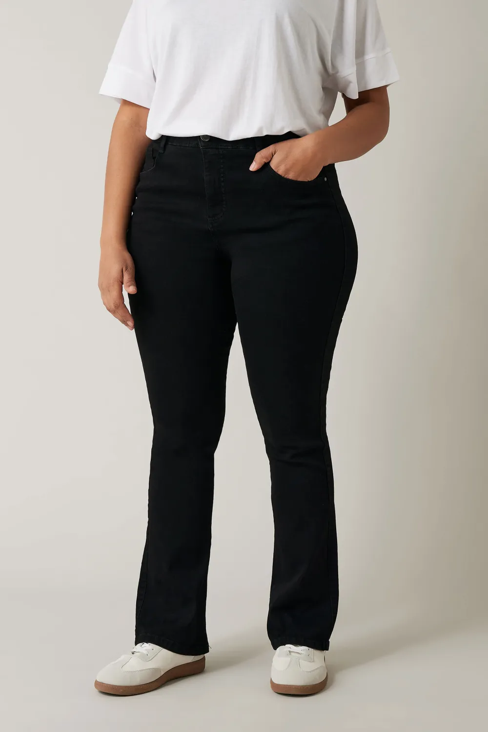 EVANS Curve Mid Blue Denim Bootcut Jeans