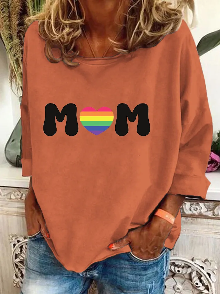 Women'S Pride Month Pride Mom V-Neck Short-Sleeved T-Shirt