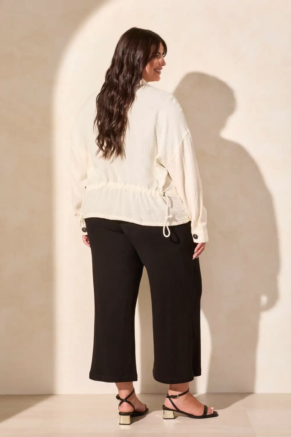 Cotton Gauze Button-Up Jacket-Cocomilk