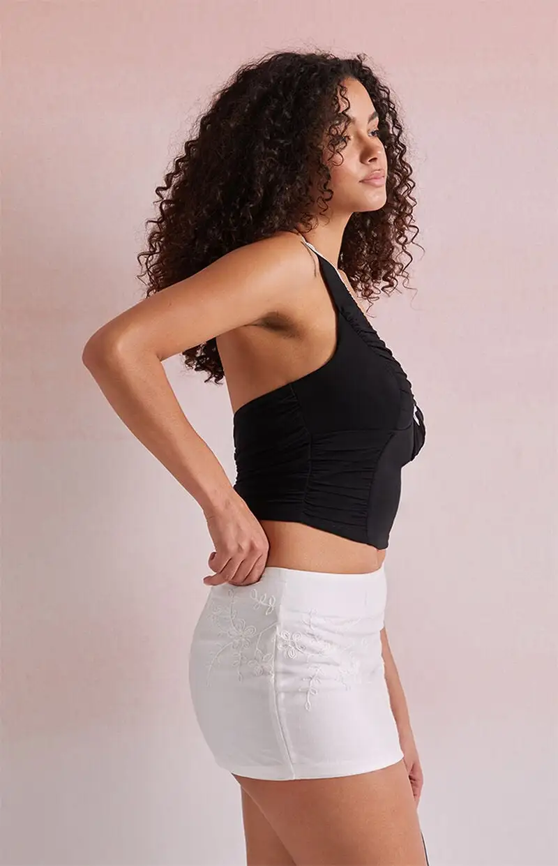 Beverly and Beck Embroidered Micro Mini Skirt