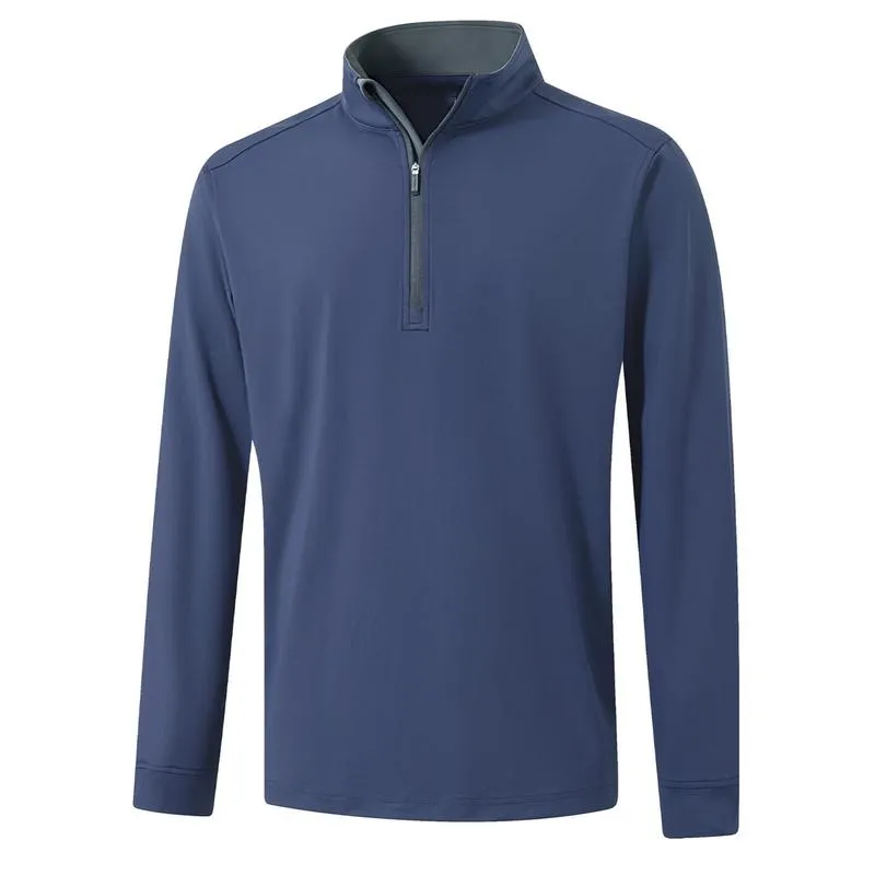 Men's Solid Quarter Zip Golf Pullover