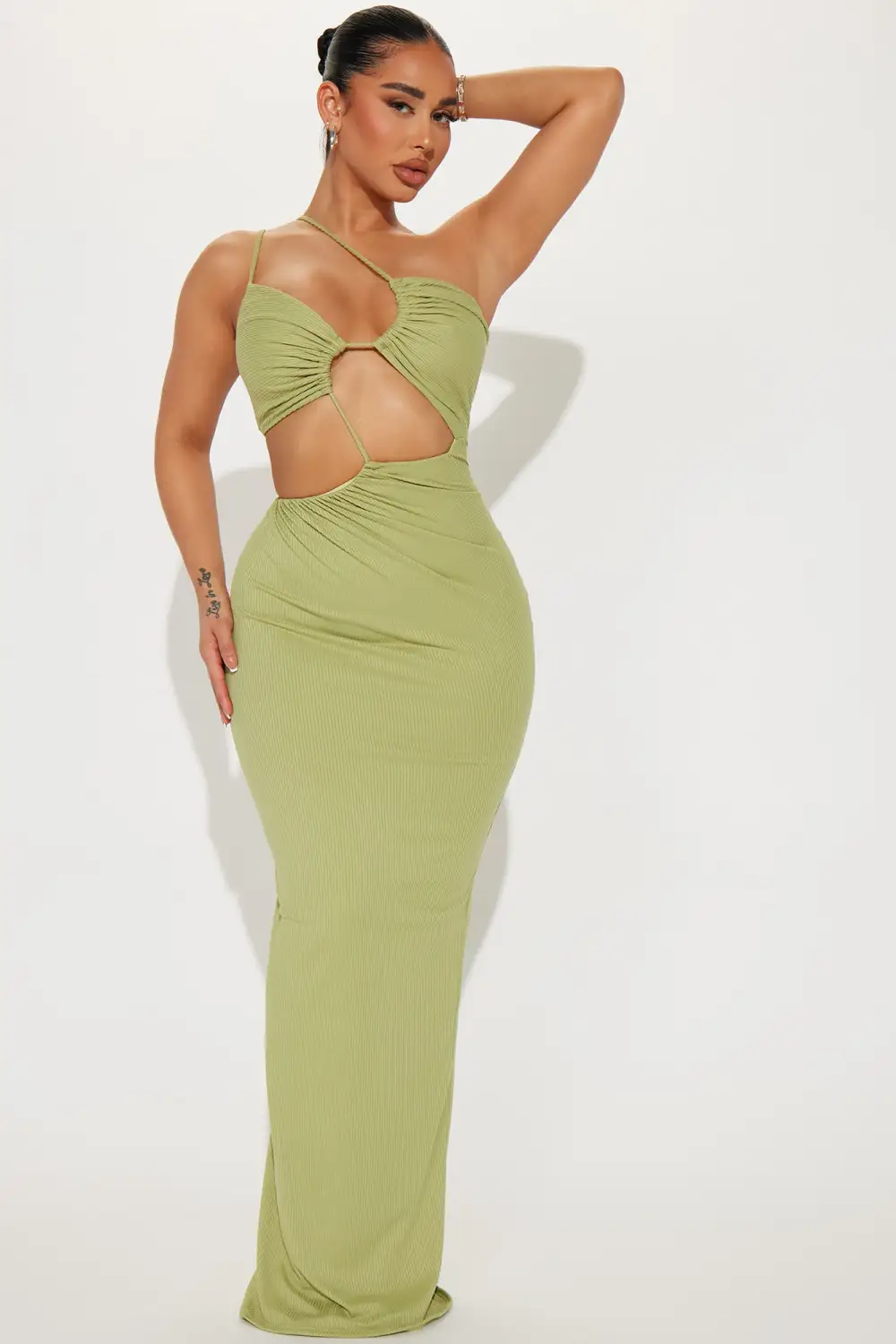 Lala Asymmetrical Maxi Dress - Sage