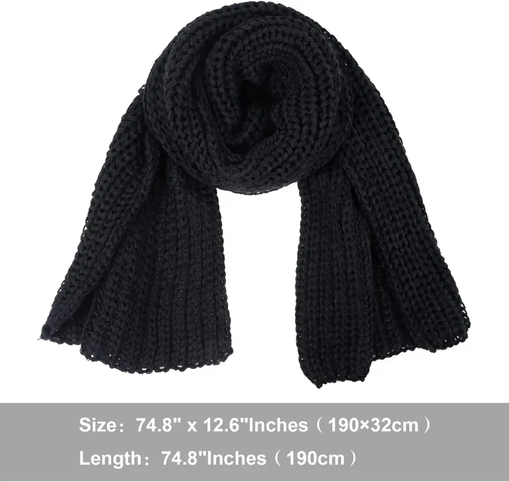Women And Mens Winter Thick Cable Knit Wrap Chunky Long Warm Scarf