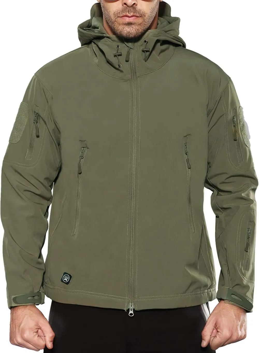 Men's Outdoor Waterproof Soft Shell Hooded Military Tactical Jacket