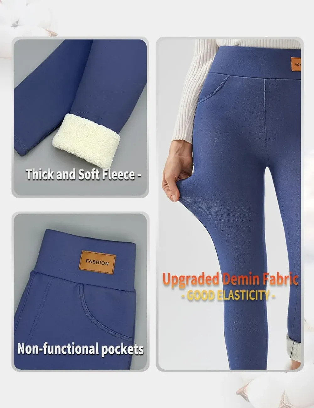 Women Winter Warm Thick Leggings Fleece Lined Stretchy Soft Thermal Sherpa Pants High Waist Tights