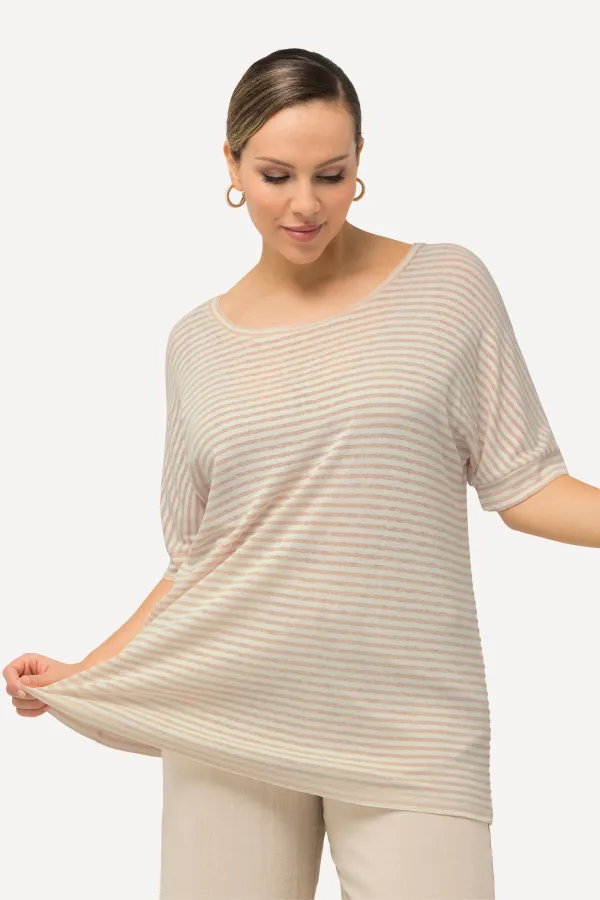 T-Shirt Streifen Oversized Rundhal Halbarm
