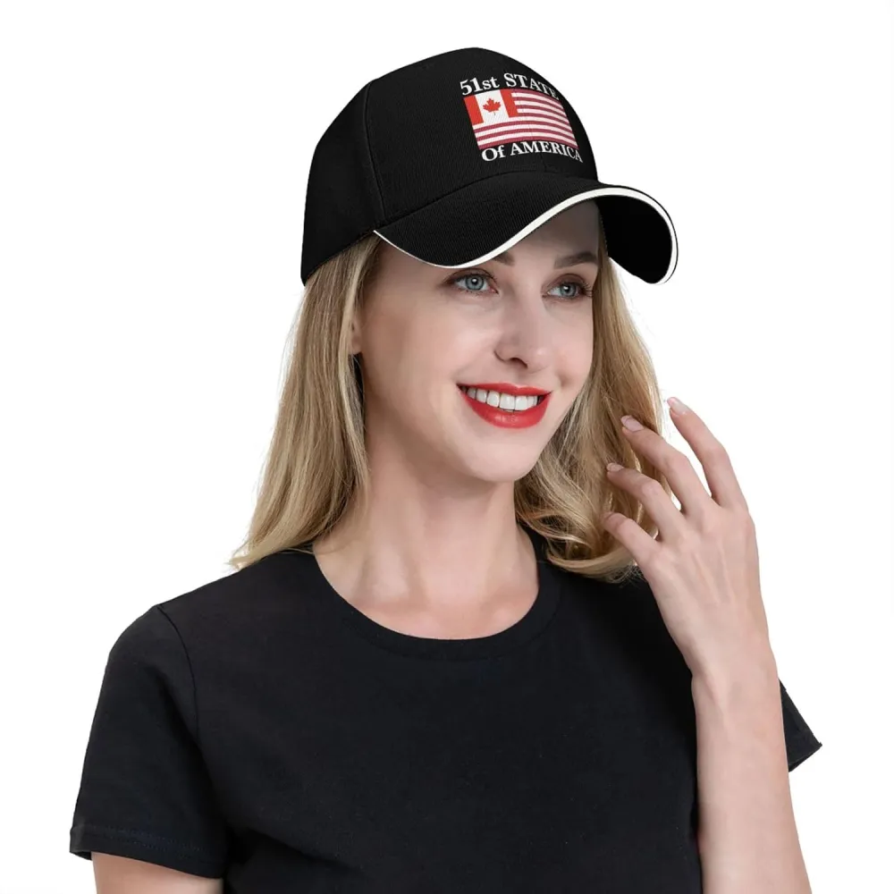 51st State Make Canada 51st State Hat Make America Canada Great Again Hat Cap for Men Women Black