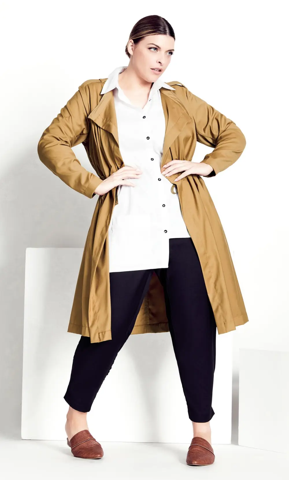 Evans  Brown Longline Jacket