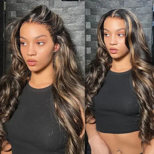 Wear & Go | FB27 Balayage Pre-Bleached Body Wave Glueless Wig Invisible Lace Wig Dome Cap Wigs